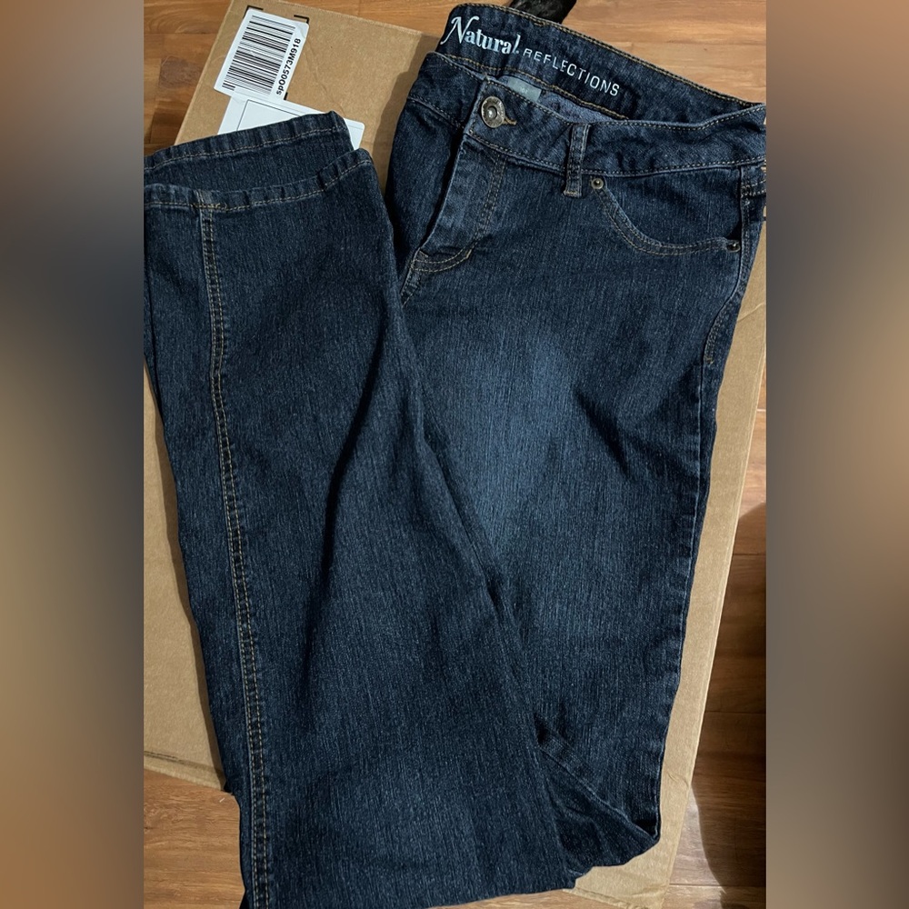 Natural Reflections Women's Straight Leg Jeans - Dark Blue